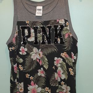 Pink bling tank top